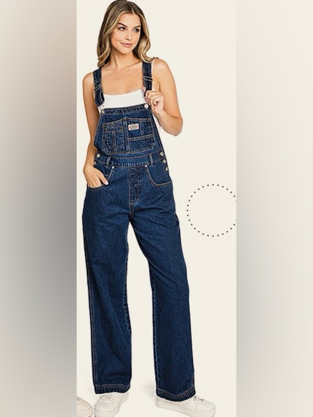 Lana Roux 90’s Retro Style Dark Denim Women’s Overalls - Relaxed Straight Fit